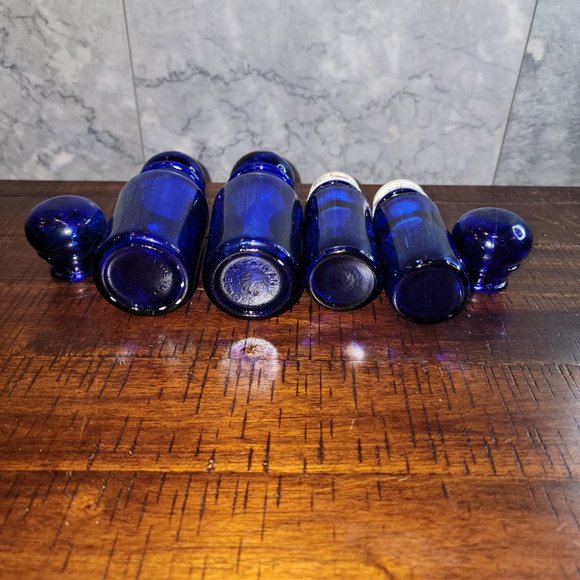 Vintage Cobalt Blue Glass, Small Lot of 4" Apothecary bottles - Picture 3 of 4